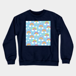 Light Blue Rainbows and Stars Crewneck Sweatshirt